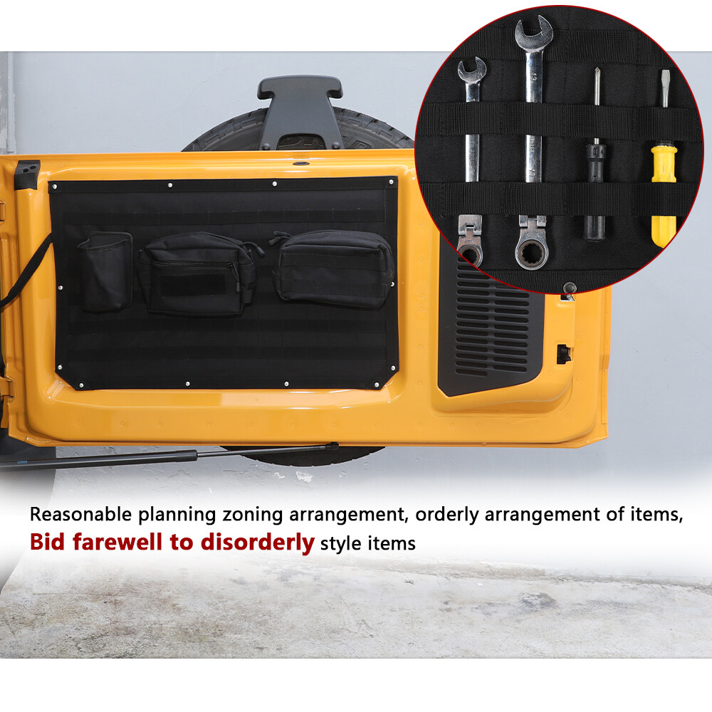 Tailgate Molle Panel Trunk Organizer Tool Holder Storage bag for Ford Bronco 21+