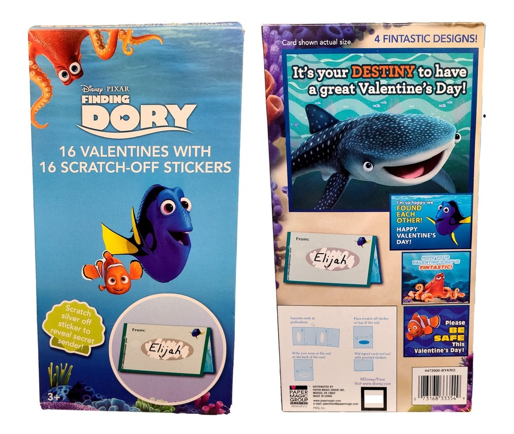 Finding Dory 32 Valentines with 32 Scratch Off Secret Sender Stickers (2 Pack