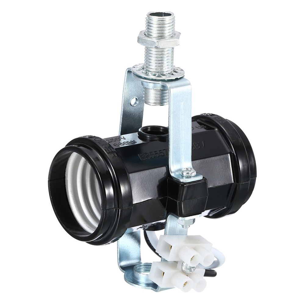 E27 Double Base Bulb Socket M10 Thread Lamp Holder 2 Light Socket with Bracket