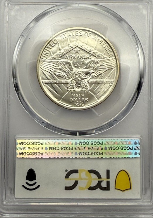 1936-ROBINSON Commemorative Silver Half Dollar-PCGS MS 65 Blast White Gem-Nice!