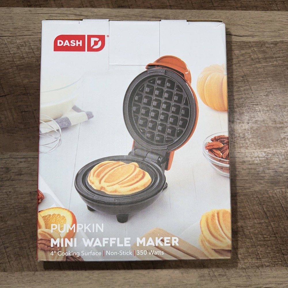 Dash Pumpkin Mini Waffle Maker NEW IN BOX