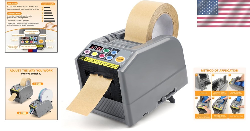 Portable Automatic Tape Cutter with Memory Settings - Enhance Packing Efficiency