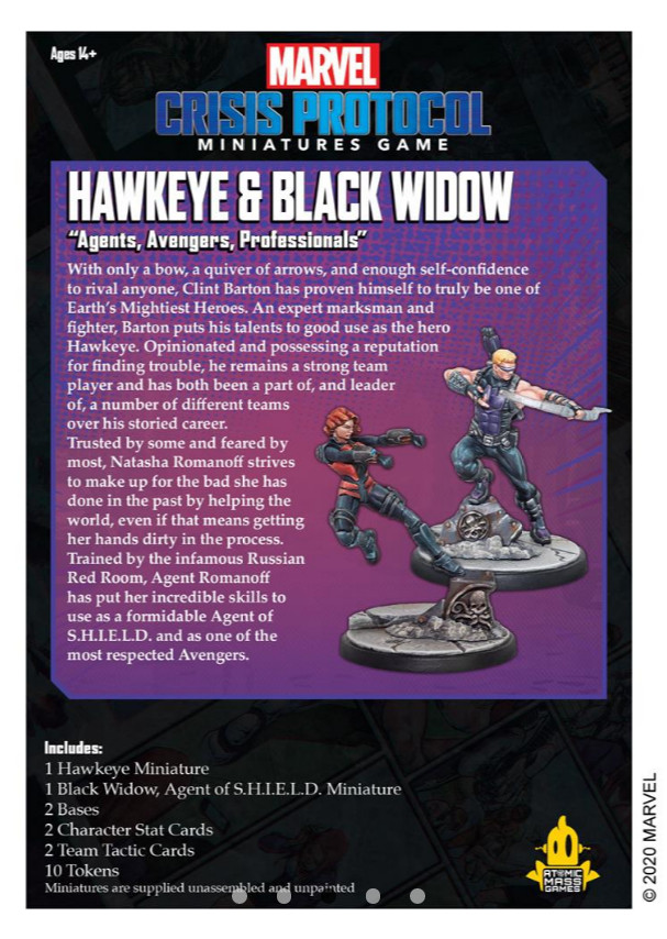 Marvel Crisis Protocol Hawkeye and Black Widow NEW in BOX Expansion SHIELD