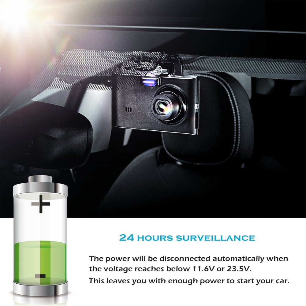 Dash Cam Hardwire Kit, Mini USB Hard Wire Kit Fuse for Dashcam, Plozoe black