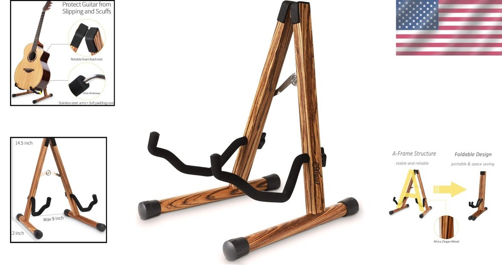 Adjustable A-Frame Guitar Stand for Multiple Instruments