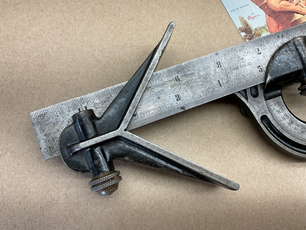 Union Combination Square Protractor Center Finder & Blade - Pro Vintage Tool