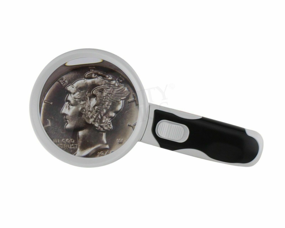 Quality Optics® Easy Grip Illuminated Hand Magnifier 4pc Interchangeable LED