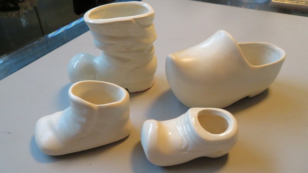4  Ceramic Shoe Shaped Planters