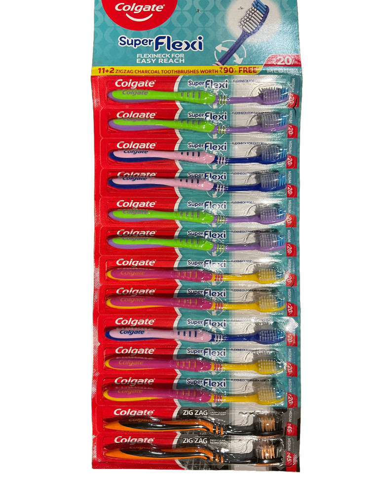 Colgate Super Flexi (Medium Bristles) Toothbrushes "13 Toothbrushes"