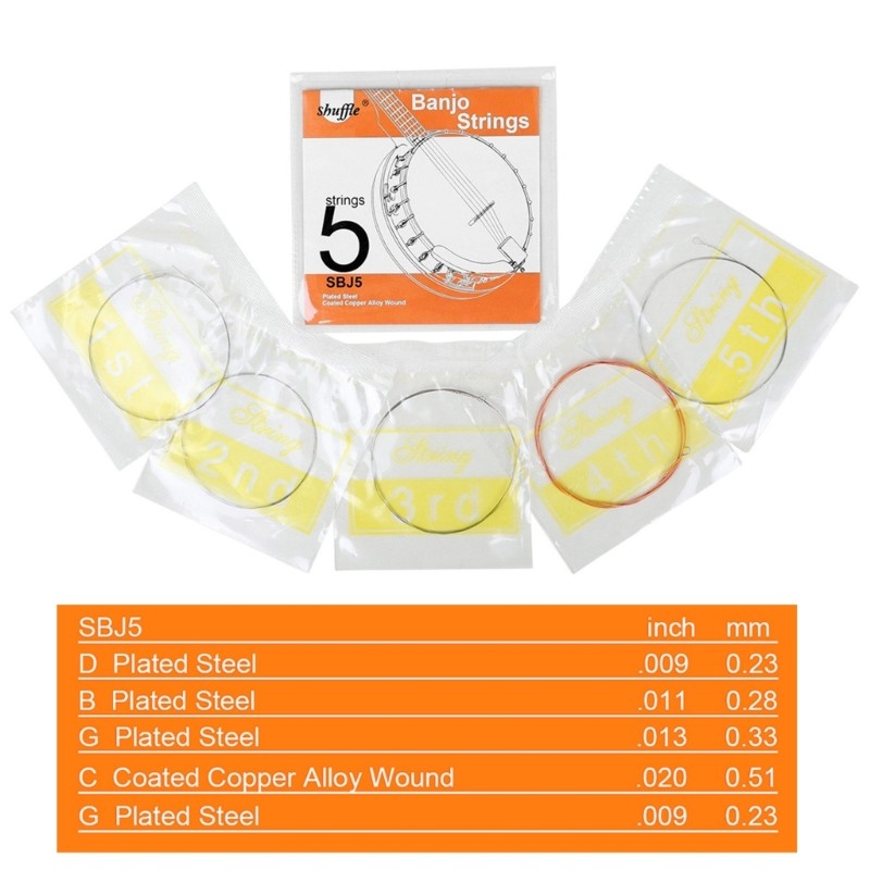 Professional 5 String Banjo Strings Musical Instrument Accessories Quick Install
