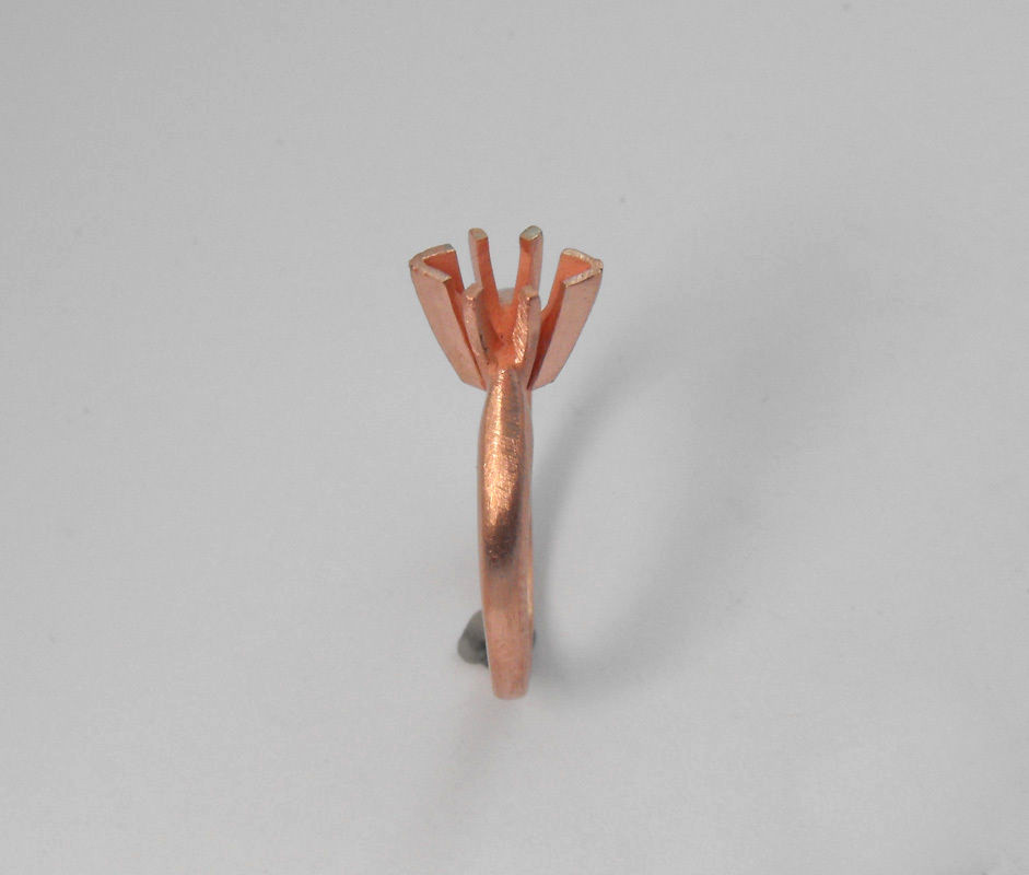 Sterling Silver Handmade Marquise Solitaire Copper Coated Ring Setting Mounting