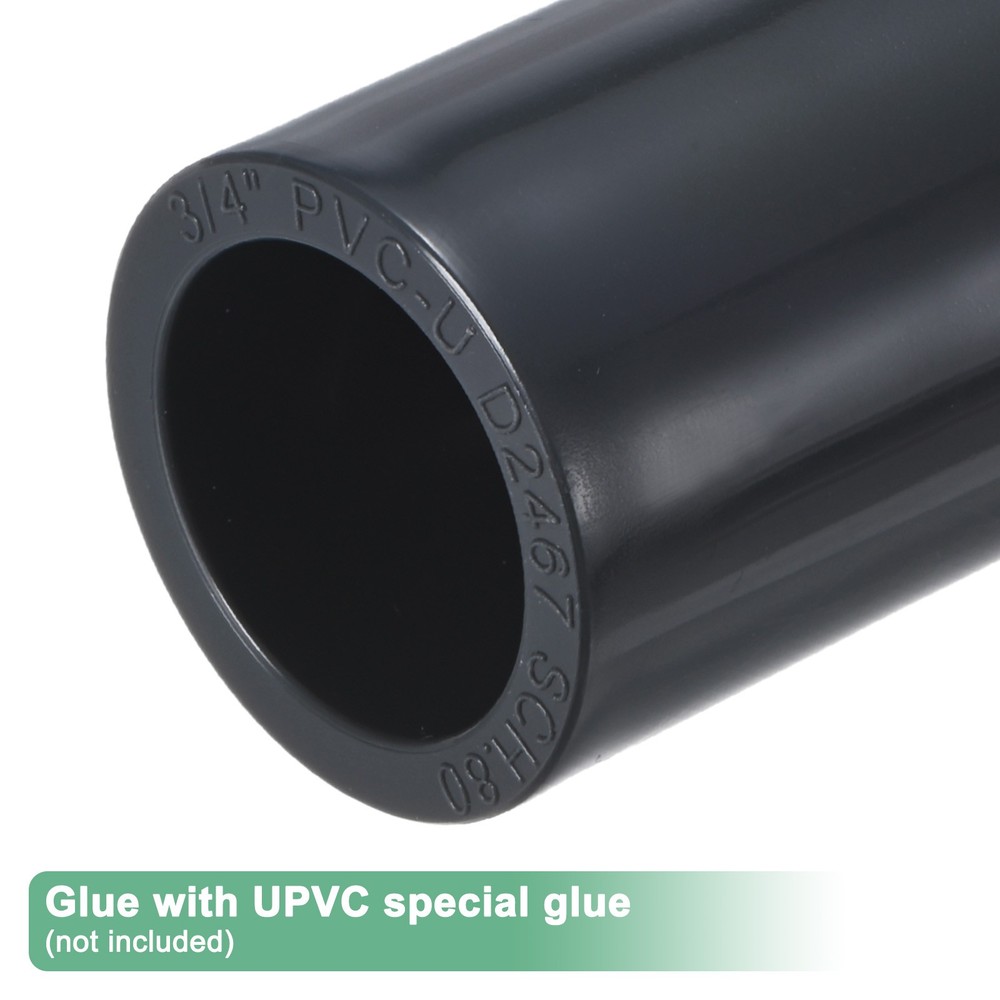 6-Pack UPVC Pipe Coupling Adapter, 3/4" Straight Coupling Adapter Connector Grey