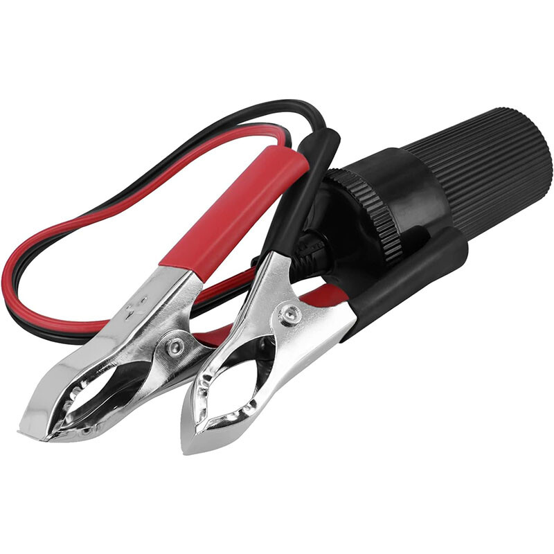 Car Battery Alligator Clamp Cable Clip Cigarette Lighter Adapter Socket 12V Lot