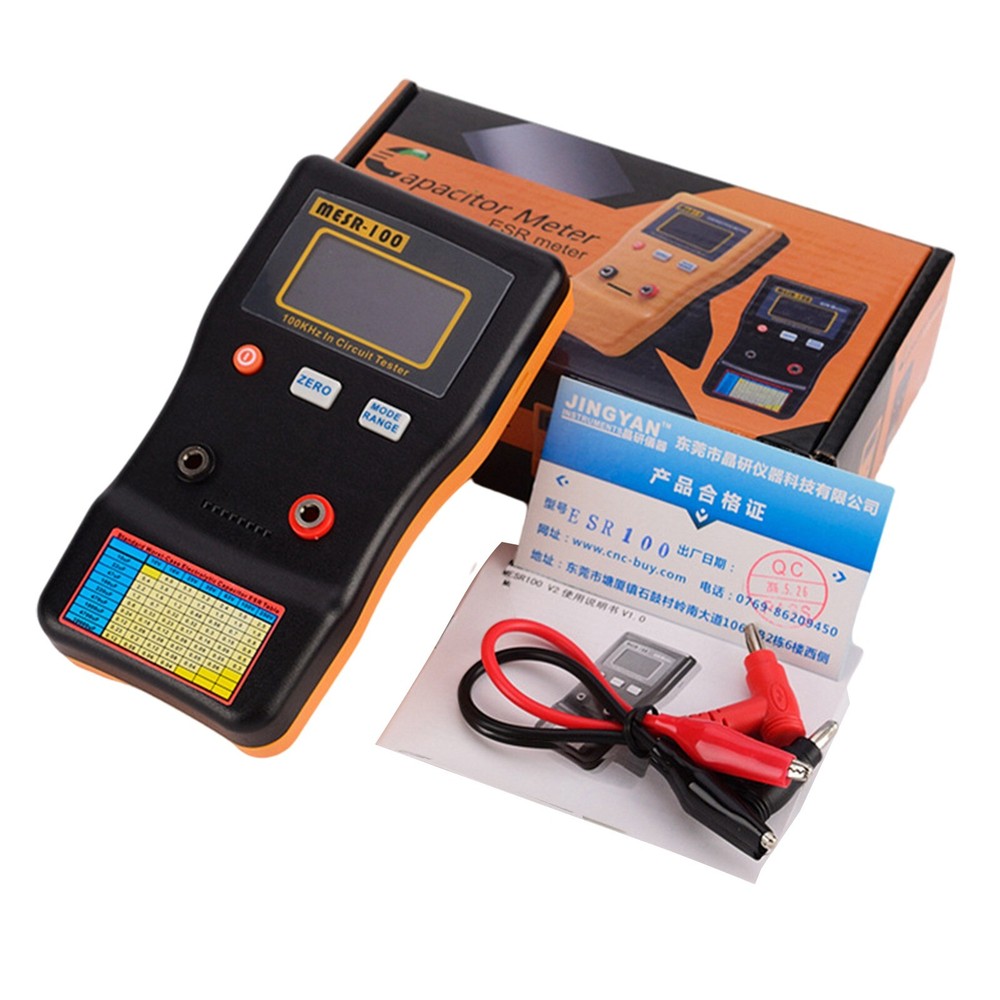 Digital LCD Display V2 ESR/LOW Ohm Meter In Circuit Capacitance Test MESR-100