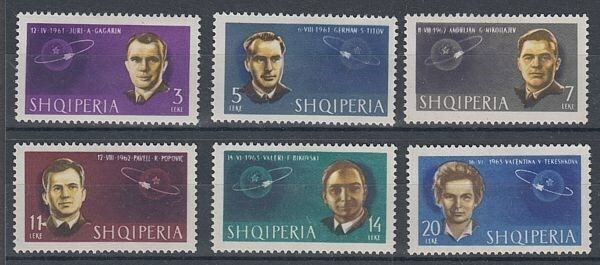 ALBANIA 1963 SOVIET COSMONAUTS SET (6) (ID:421/D35306)
