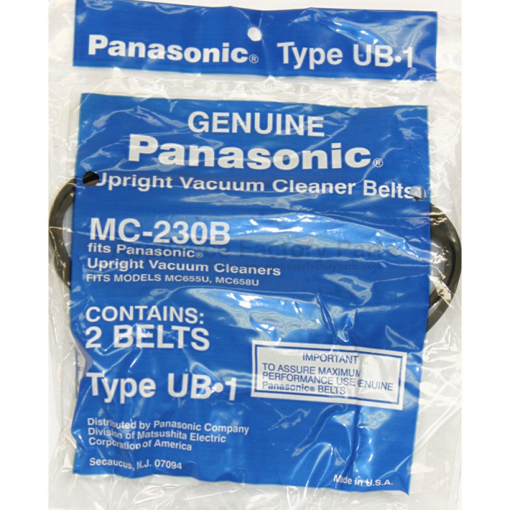 Vacuum Cleaner Part # P-MC230B - Belt, Flat, 2pk