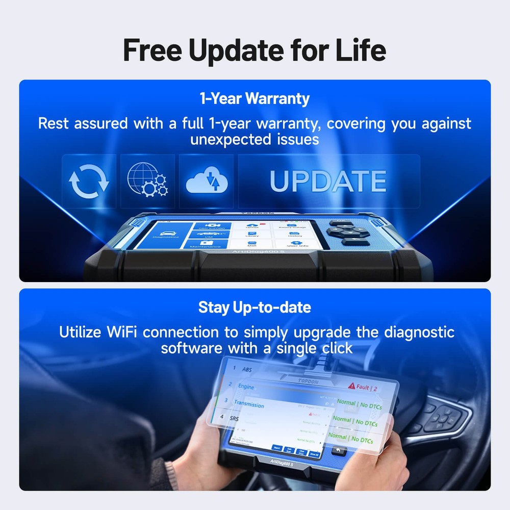 2026 TOPDON AD600S OBD2 Scanner Auto Diagnostic Tool Engine ABS SRS Code Reader