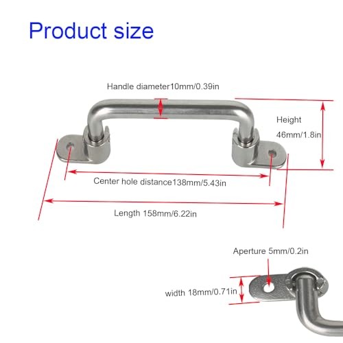 304 Stainless Steel Folding Pull Handle 90 Degrees Folding Total length 6.2 "