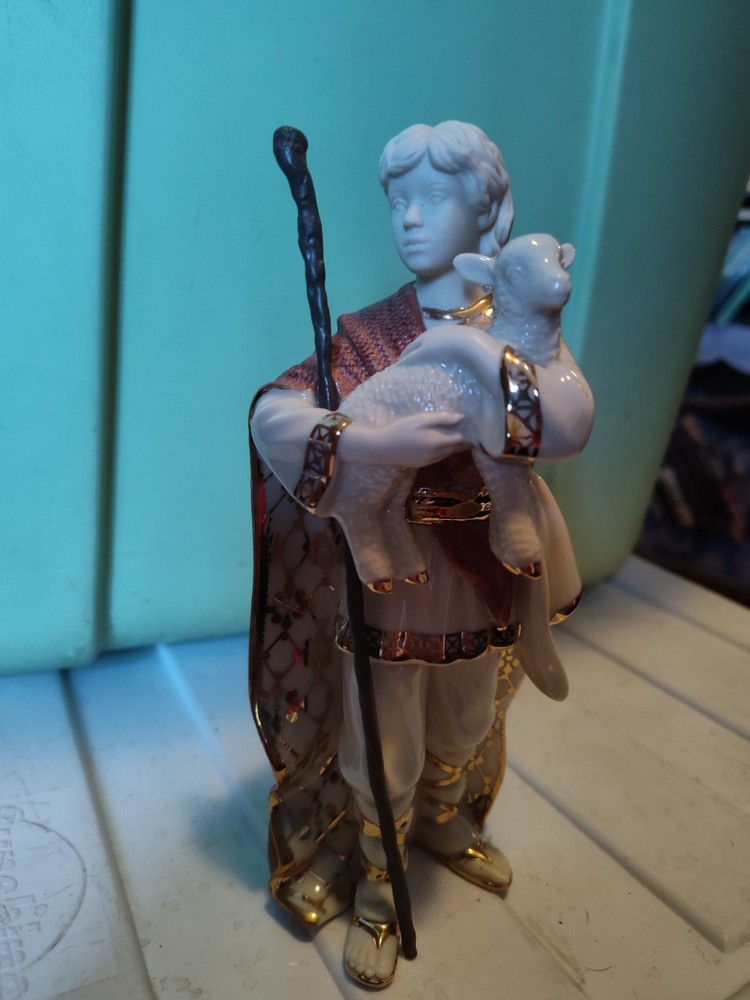 Lenox First Blessing Nativity SHEPHERD BOY with LAMB Figurine