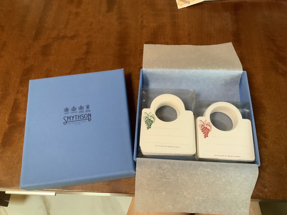 Smythson Wine Bottle Tags, NWT