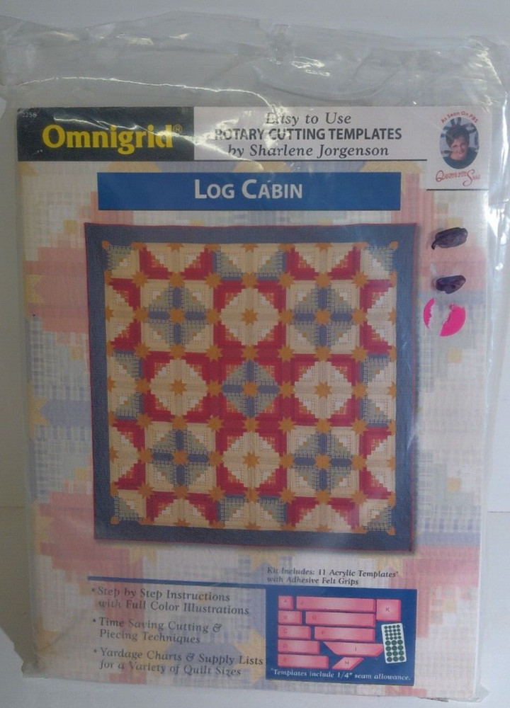 2003 Omnigrid Rotary Cutting Templates Log Cabin open unused