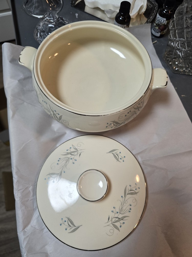 Vintage Ceramic Caserole Dish Celeste Pattern by Homer Laughlin