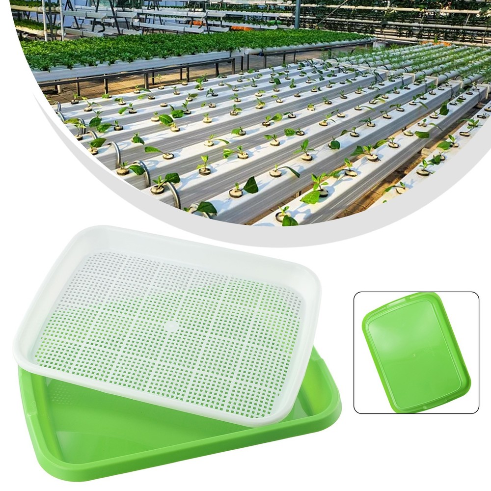 Sprouting Tray for Microgreens with Two Layer Mesh Design and Plastic Material