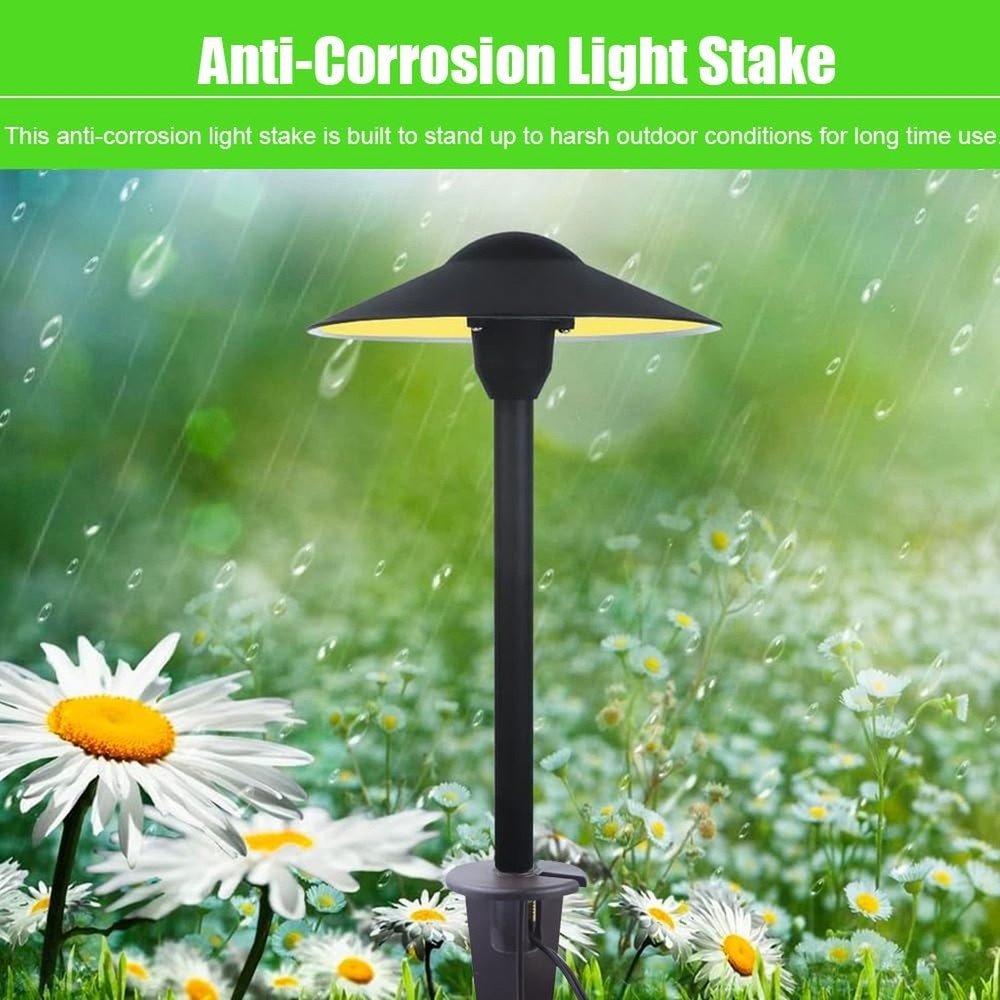 Inground Light Stakes, 1/2 NPT Female Thread, 9.5" Sturdy Plastic Stake with ...
