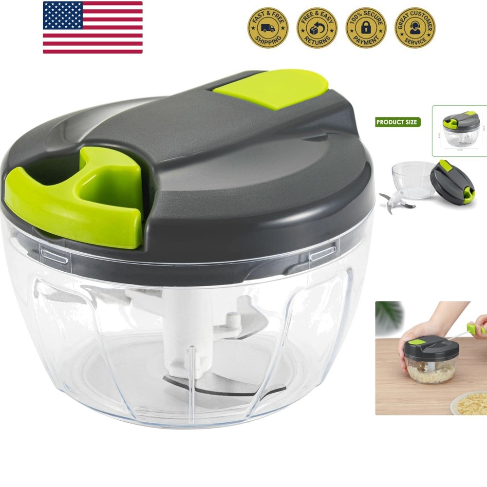 Multi-Function Manual Food Chopper & Processors with Handle and Cover,Vegetab...