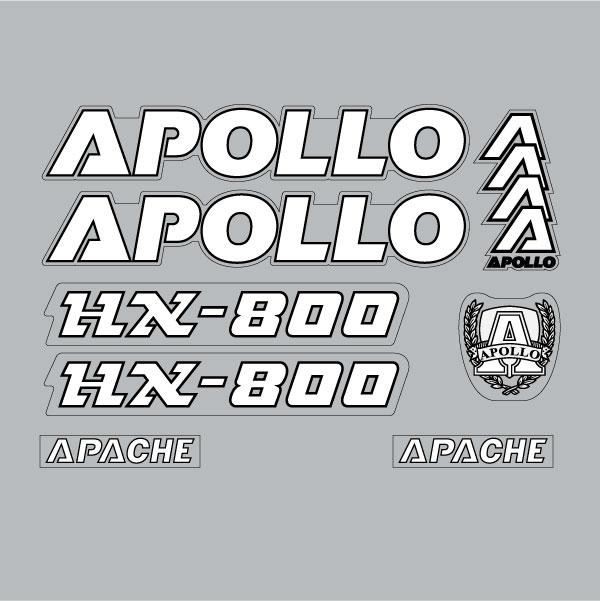 Apollo - Apache - White decal set - old school bmx