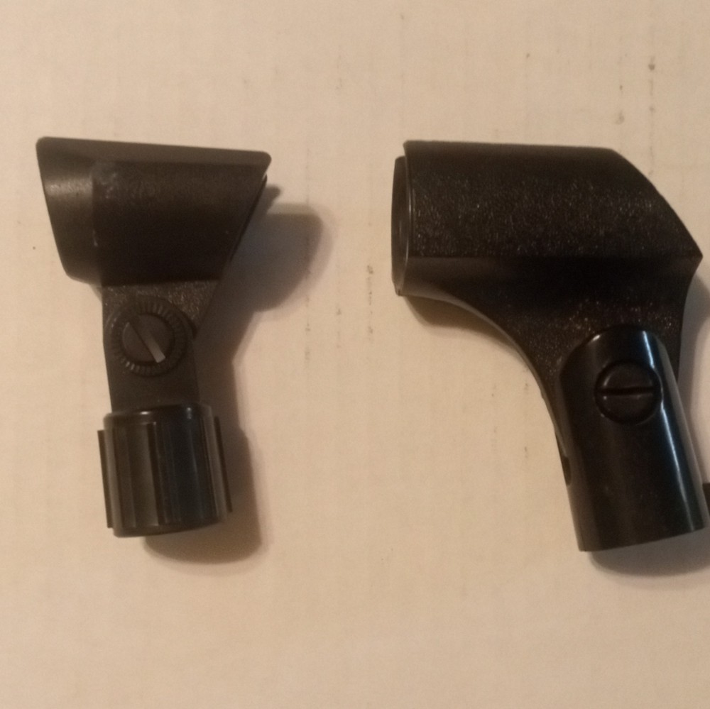 Audio-Technica Adjustable Microphone Clip Holders Pair Black Plastic Metal Mount