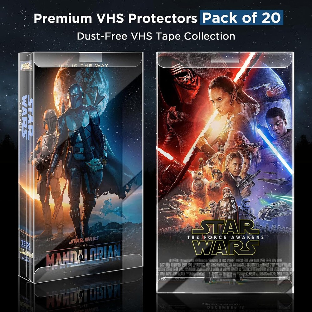 20x Box Protector Sleeves for Premium VHS Cassette Tape Protective Plastic Case