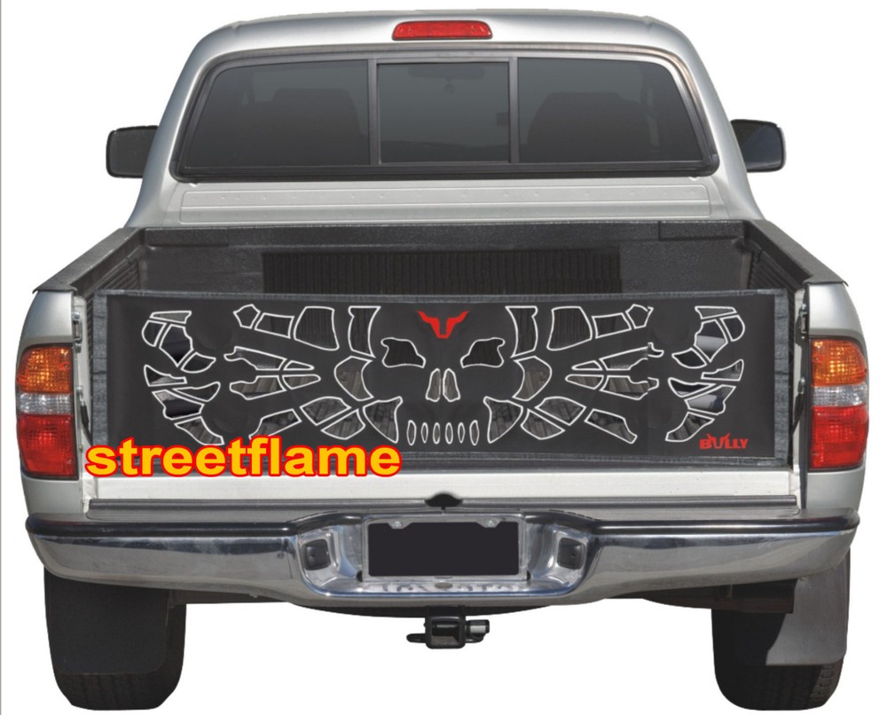 SKULL TAILGATE NET MID SIZED TRUCKS IMPROVES MILEAGE Back Rear BULLY