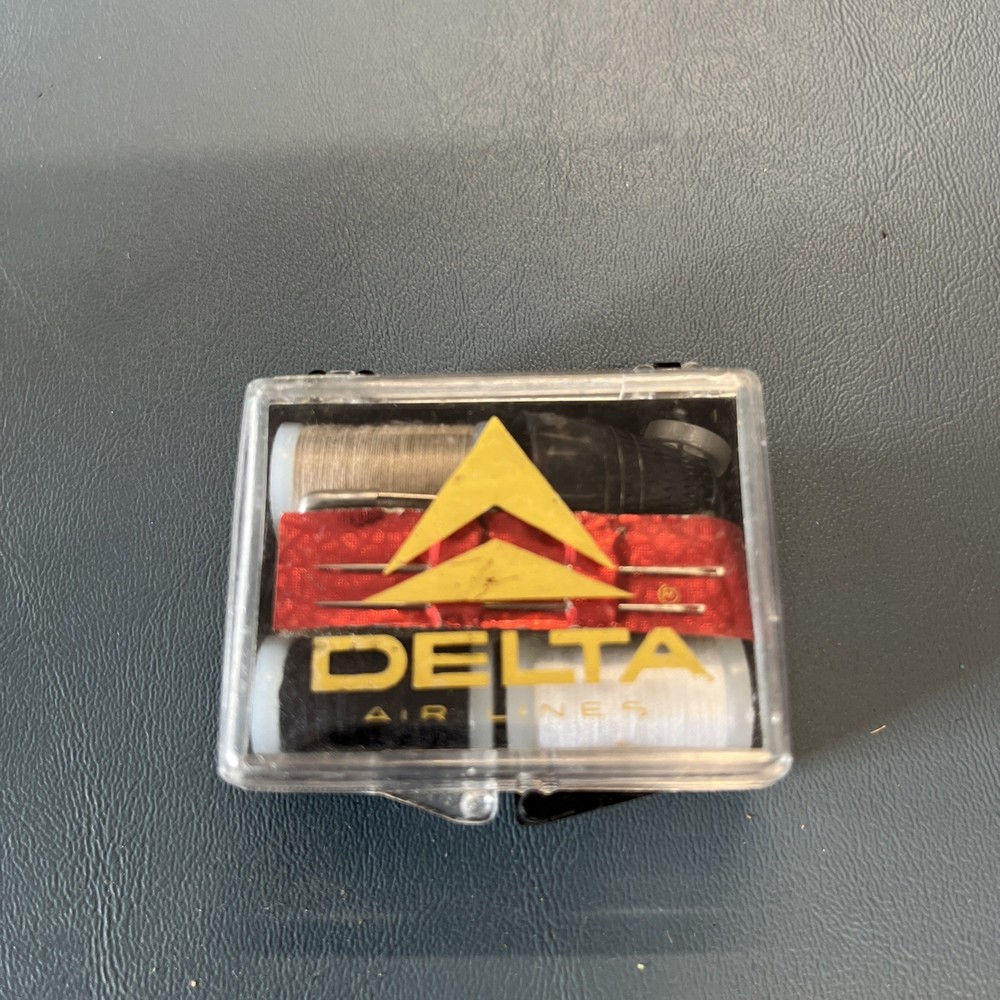 DELTA  Airlines Sewing Kits Needle Thread Buttons in Case