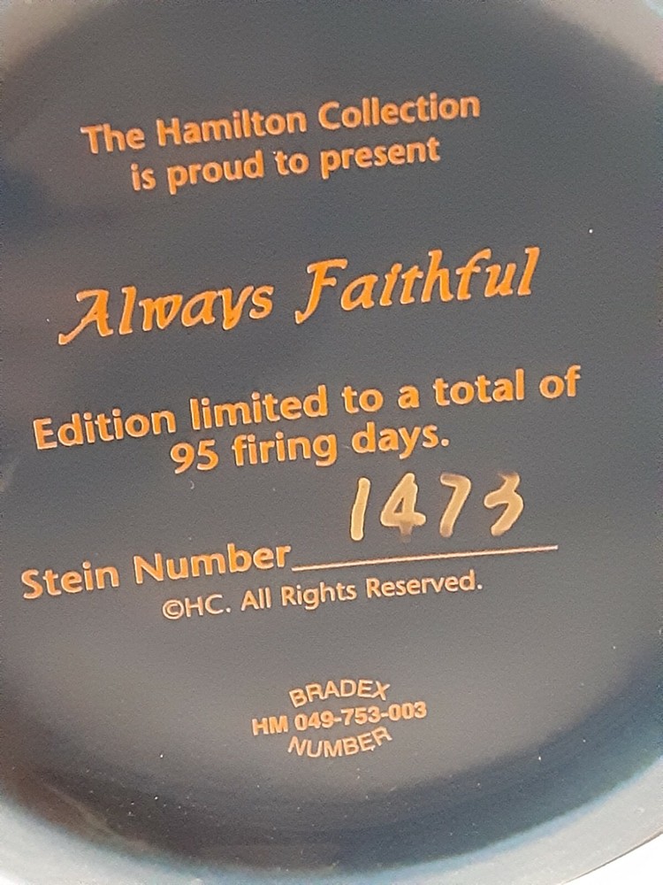 "Always Faithful" Stein, USMC, Hamilton Collection, NOS