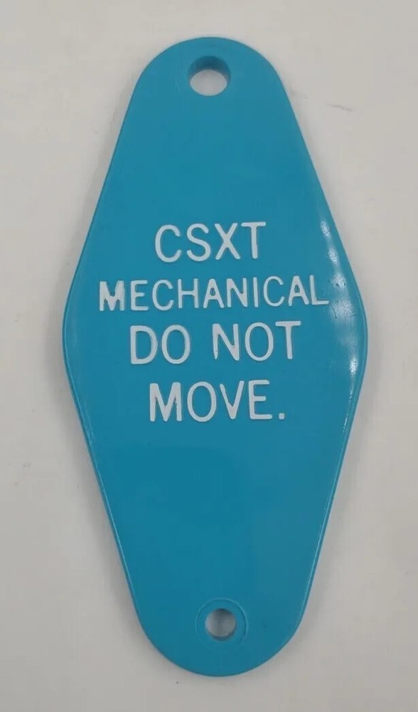 Blue Throttle Tag CSXT Mechanical Do Not Move Key Chain Tag