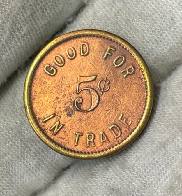 Early Unknown 1295 5 Cents Trade Token