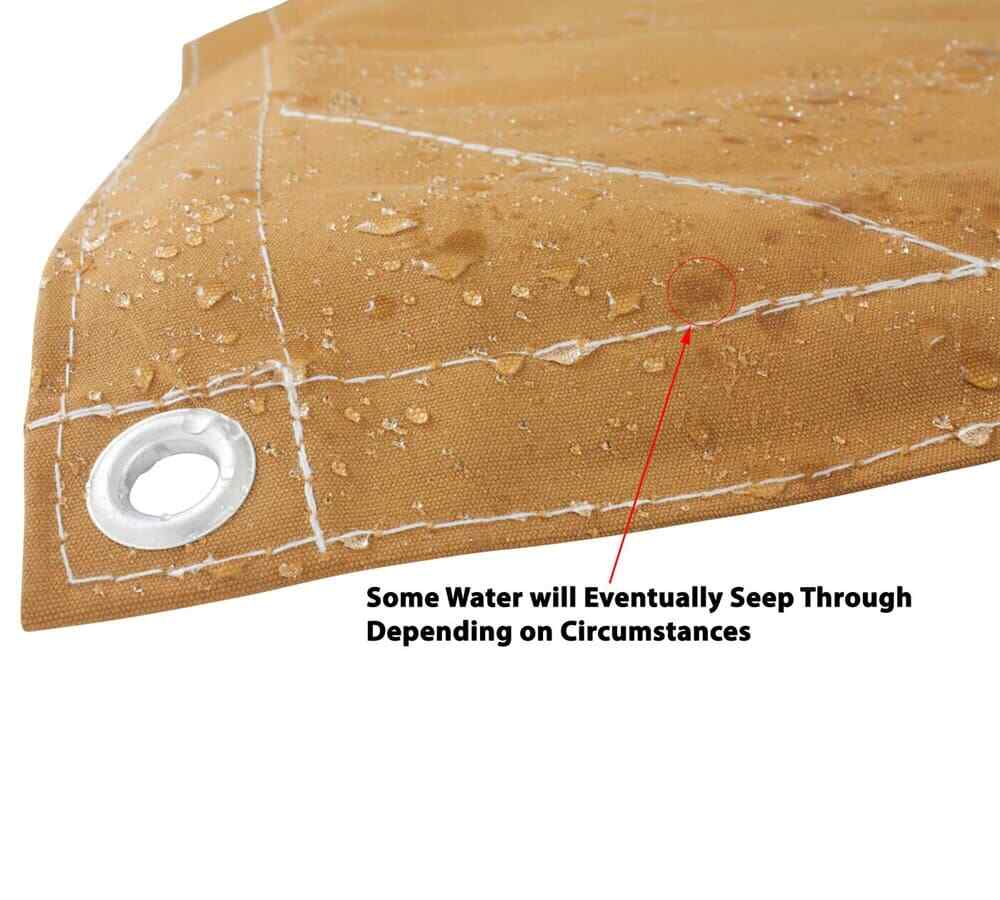 (2 Pack) 12' x 16' Tan Canvas Tarp 12oz Heavy Duty Water Resistant