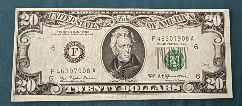 1977 $20 AU/CUC CRISP MISPRINT ERROR NOTE NO RESERVE