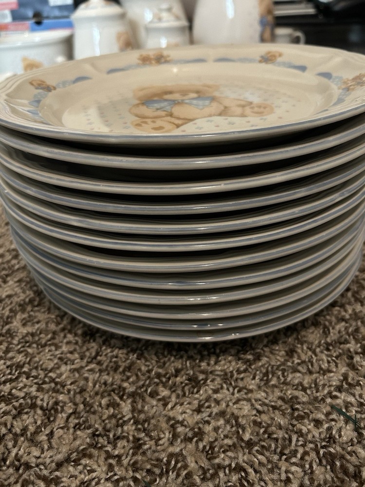 Tienshan Theodore Bear Stoneware Dinner Set Plate Bowl Cup