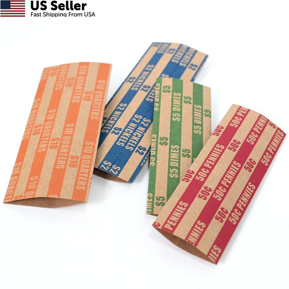 DGBDPACK 1000 Assorted Flat Coin Wrappers, 300 1000 Assorted, Color Mixing