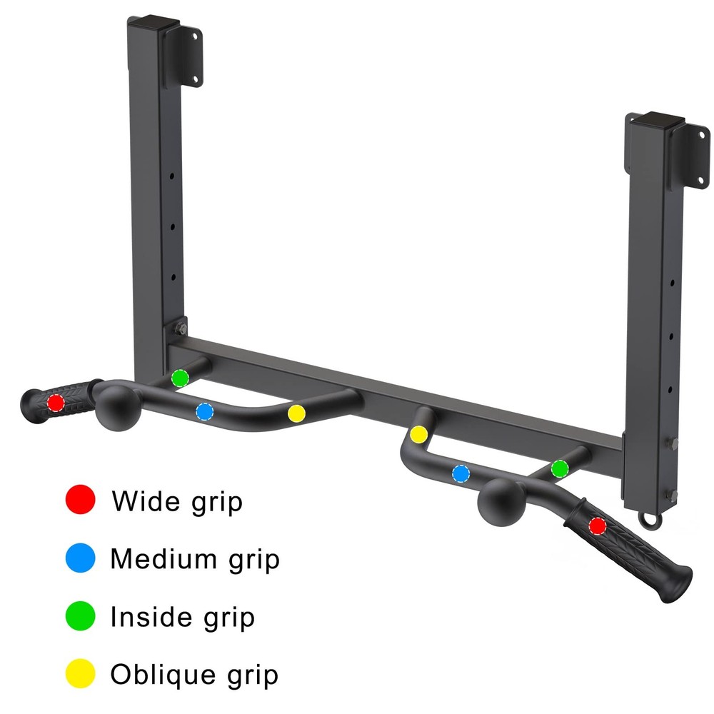 32" Ceiling Mounted Pull Up Bar - Heavy Duty, Highly Adjustable, Multifunctio...