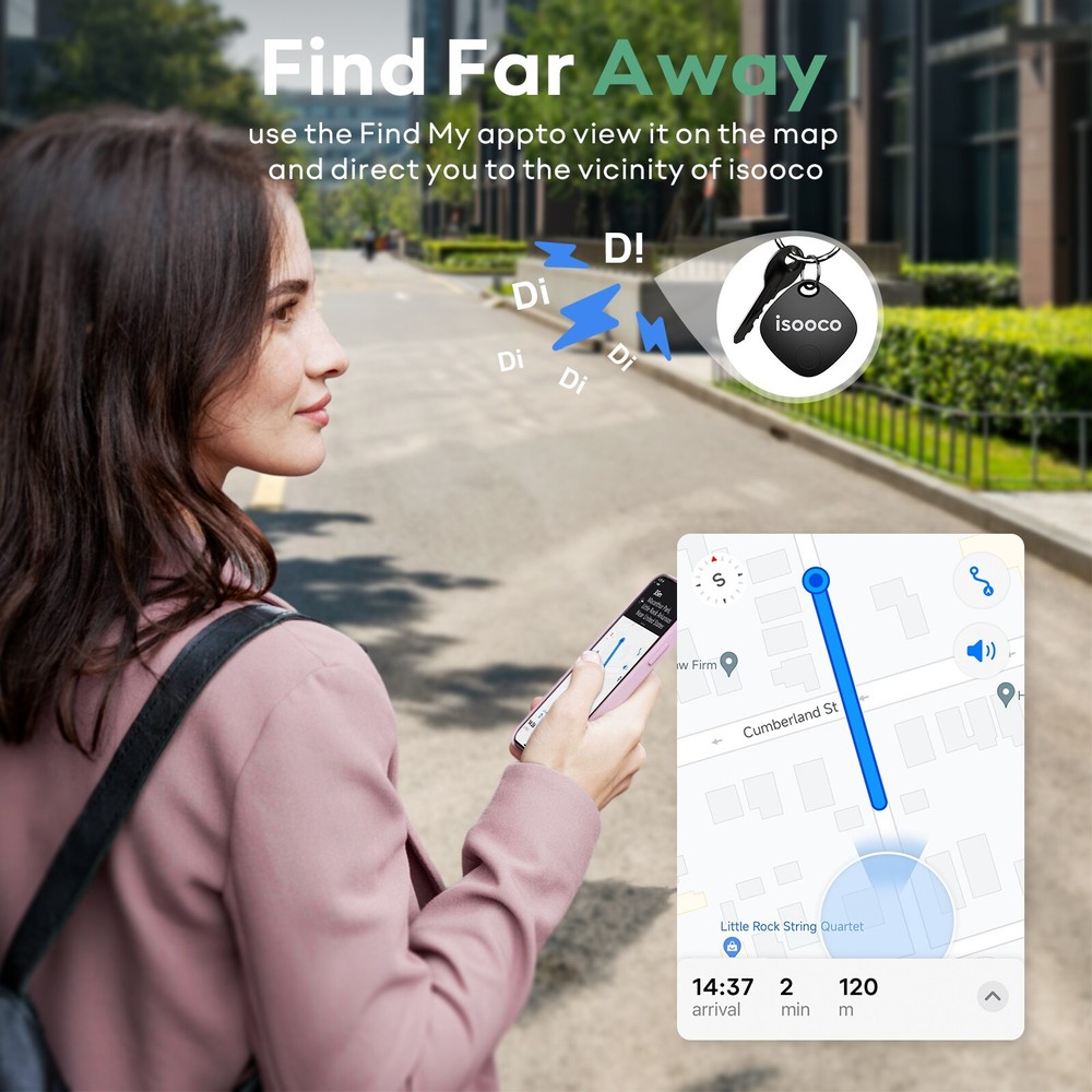 Smart GPS Bluetooth Tracker Key Finder 1-4-Pack – ISOOCO Tag, Keys, Wallet, Pet