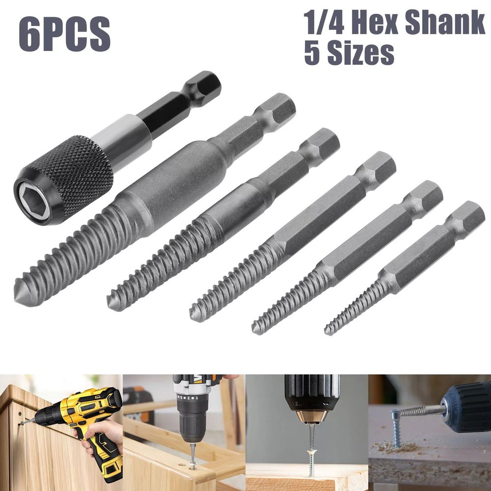 6Pcs Stud Screw Extractor Remover For long-lasting reliability and durability