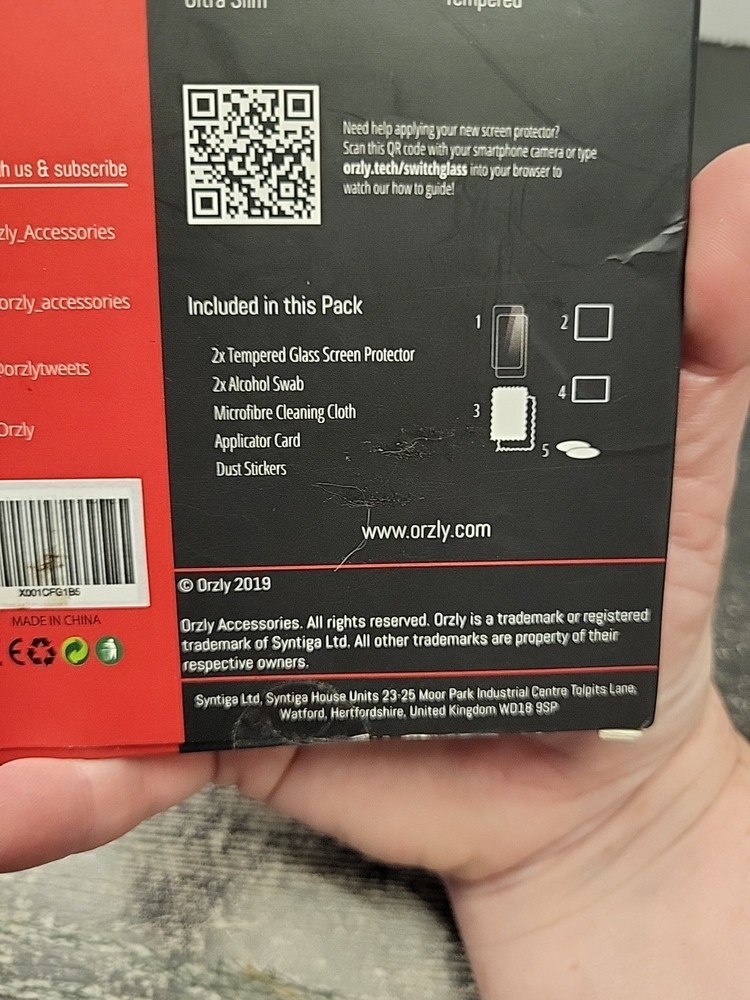 Orzly Premium Tempered Screen Protector 2pc For Nintendo Switch