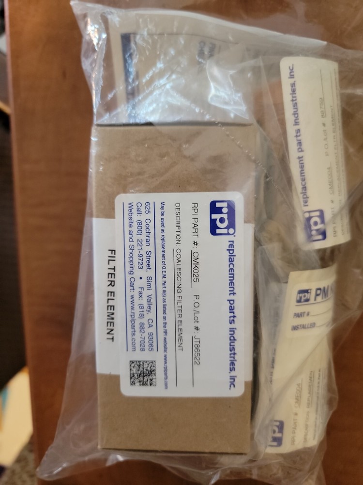 Compressor PM Kits MIDMARK® Coalescing Filter Element P21, P22, P32 RPI# CMK155