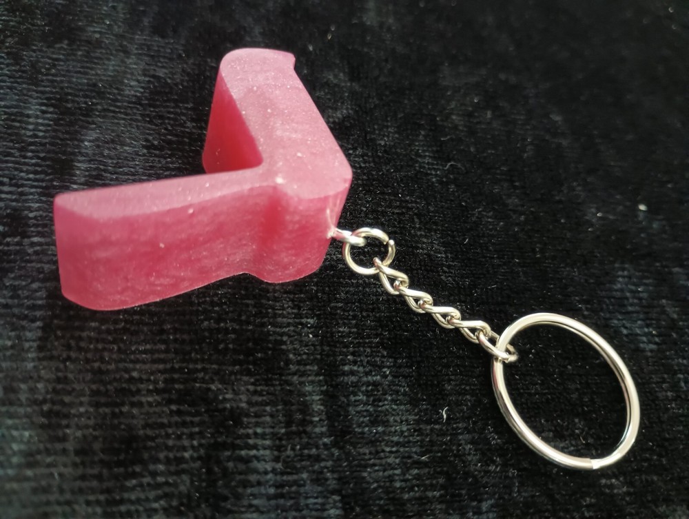 Hebrew Letter Daled pink keychain gift present