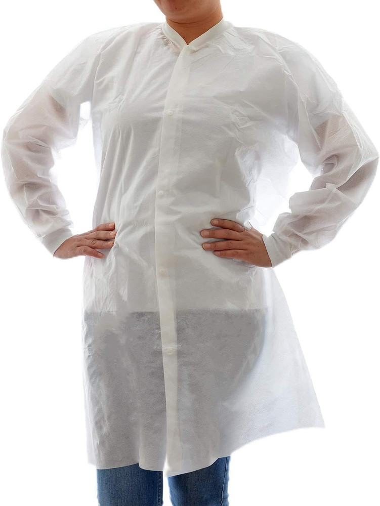Disposable SMS Lab Coat, No Pockets, White