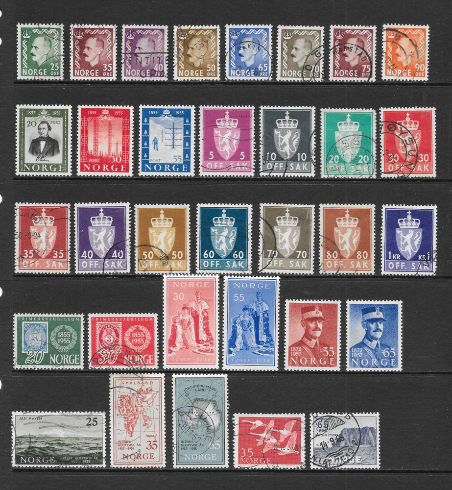 NORWAY    VARIOUS MINT HINGED/USED ISSUES      1955 to 1957