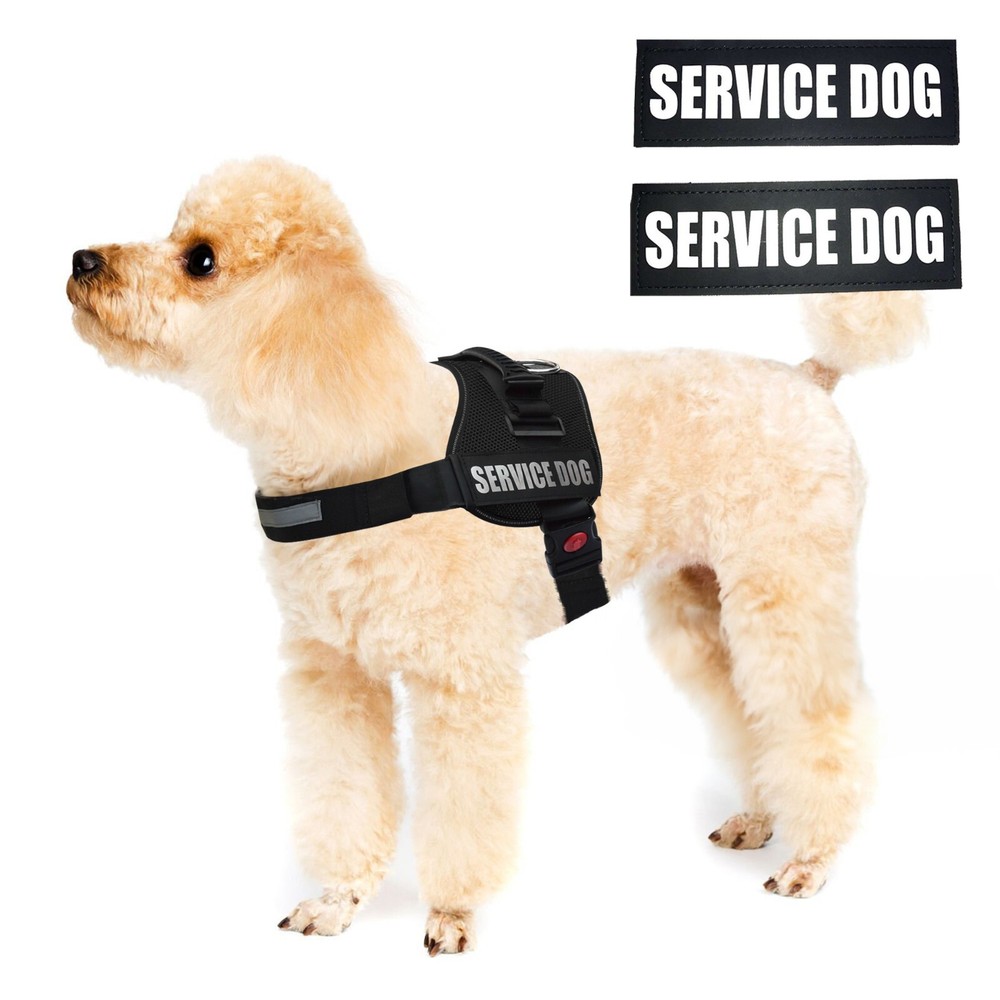 Reflective Service Dog Vest Harness – Adjustable- with Removable Patches